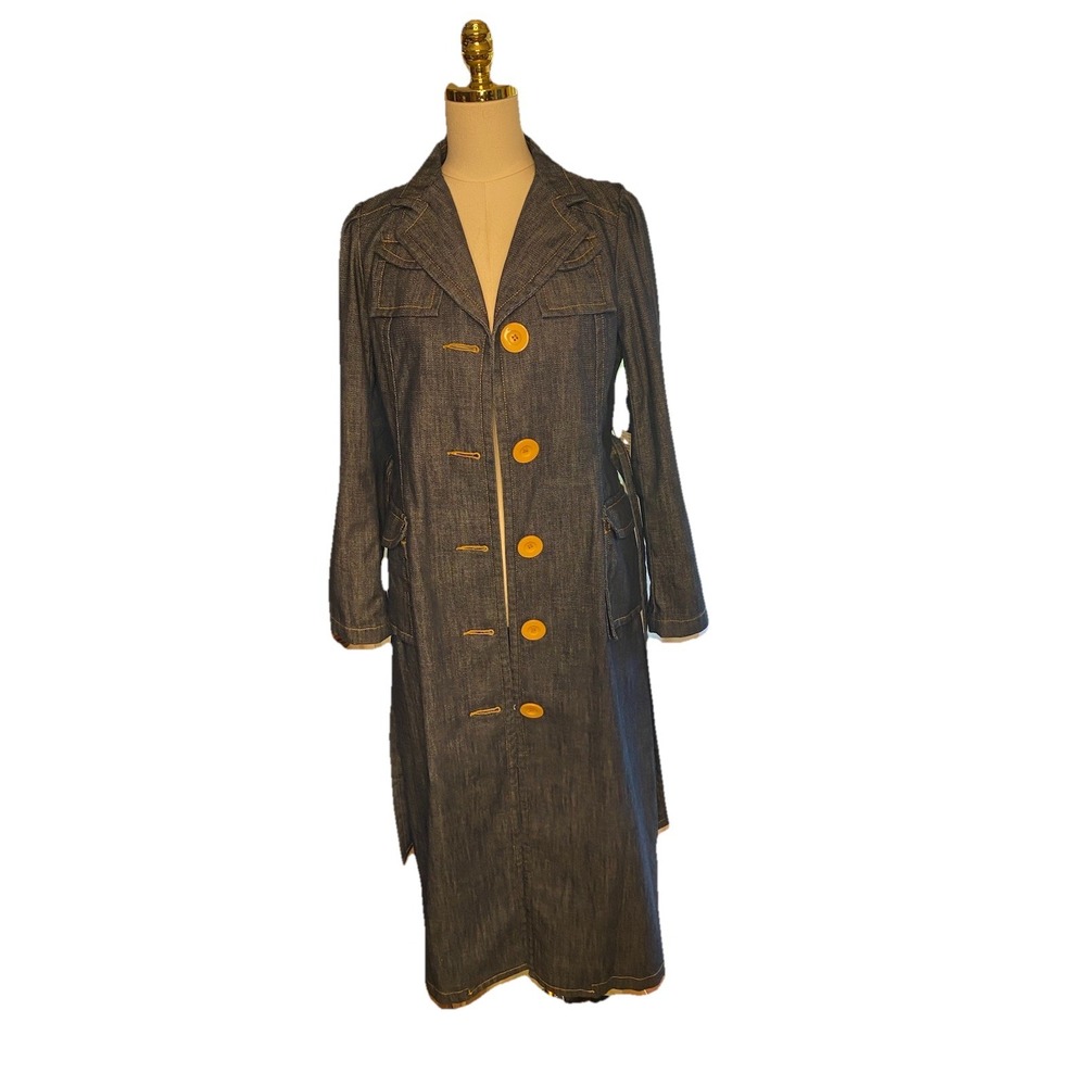 Marc Jacobs Runaway Collection Denim Long Coat Size M Rinse Jean Rare Orig.$428 - Picture 14 of 16
